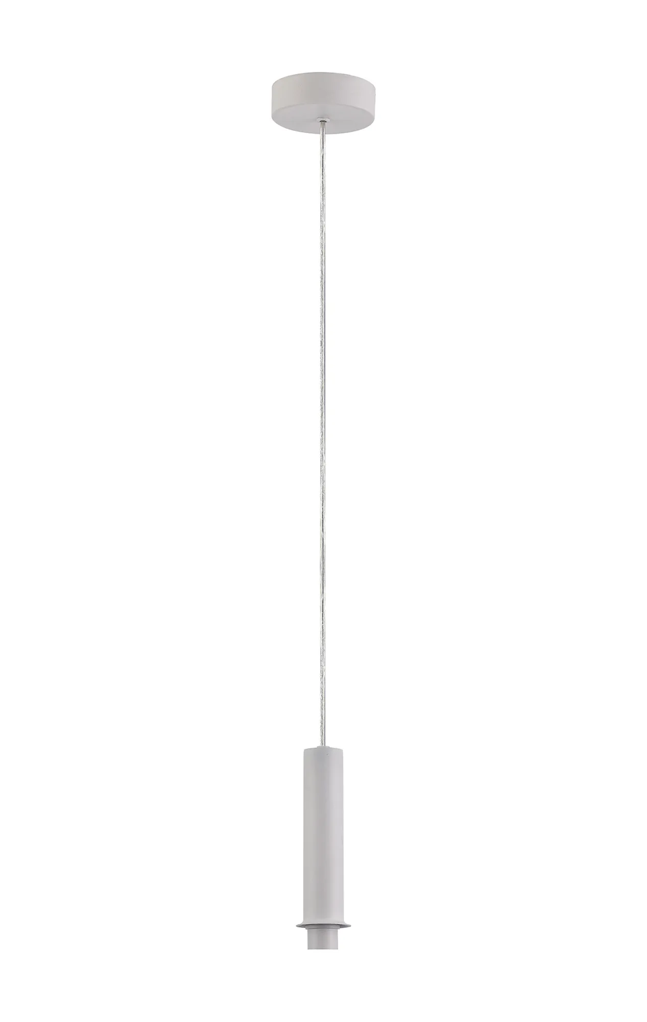 D1008WH  Wick 1.7m 1 Light Pendant, 1 x G9, Satin White